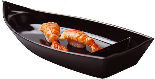 Placă De Servire Sushi În Formă De Barcă Raki Shibui 30.2x14.1xh3.6cm Melamină Neagră