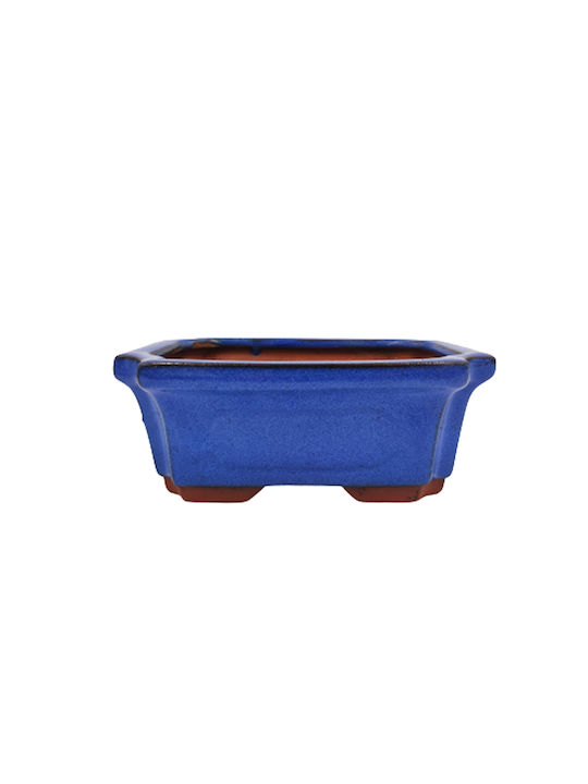 Pot Blue with Saucer 15.5x11.5x6cm.