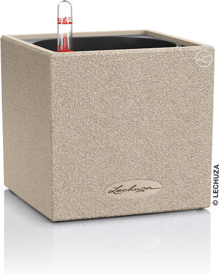 Canto with selfwatering system Pot Plastic Beige 14x14x13.5cm.