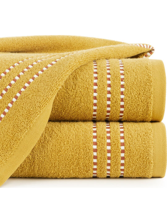 Eurofirany Πετσέτα Προσώπου Fiore 50x90εκ. Yellow Βάρους 500gr/m²