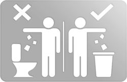 Wc Icon Sign Do Not Throw Paper Ανοξειδωτο-ατσαλι-inox