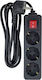 Microconnect Steckdosenleiste 3 Positionen mit Kabel 3m