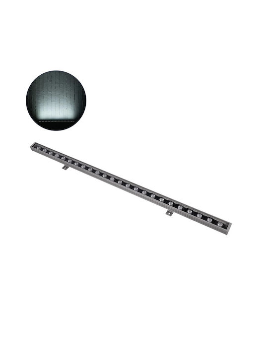 GloboStar Außenstehlampe LED Wall Washer 24W mit Kaltweißem Licht IP65 Grau