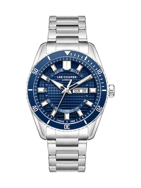 Lee Cooper Men's Watch 43mm Battery with Silver Metal Bracelet