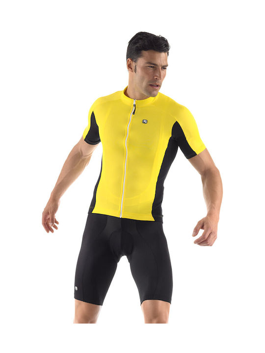 Giordana Männer Kurze Ärmel Fahrradtrikot Gelbe
