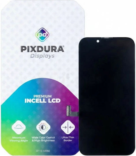 O ecran Pixdura cu Mecanism Tactil pentru iPhone 13 Mini (Negru)