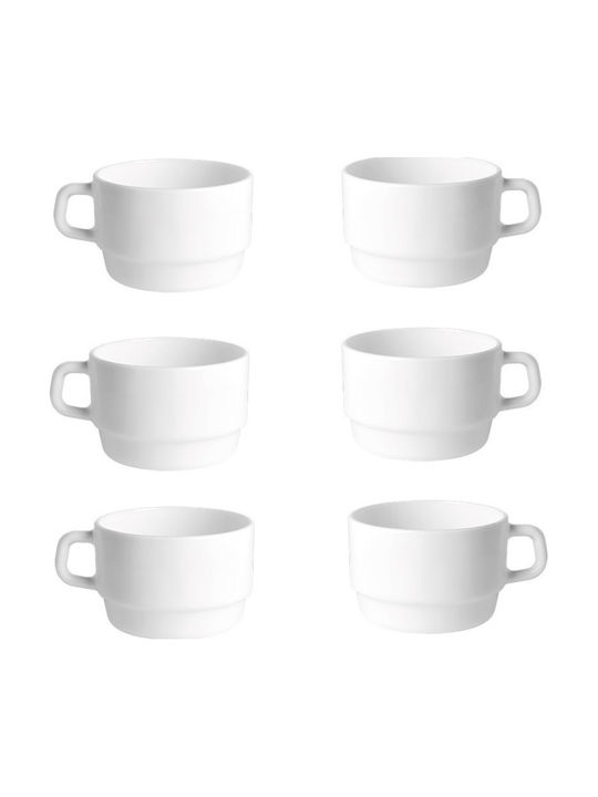 Bormioli Rocco Performa Set Căni Maro De sticlă Albe 220ml 6buc