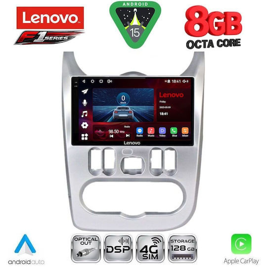 Lenovo Ηχοσύστημα Αυτοκινήτου για Renault Logan Dacia Duster / Logan / Sandero 2006-2012 (Bluetooth/USB/WiFi/GPS/Apple-Carplay/Android-Auto) με Οθόνη Αφής 9"