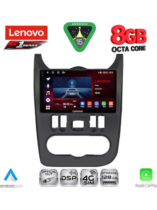 Lenovo Car Audio System for Renault Logan Dacia Duster / Logan / Sandero 2006-2012 (Bluetooth/USB/WiFi/GPS/Apple-Carplay/Android-Auto) with Touch Screen 9"
