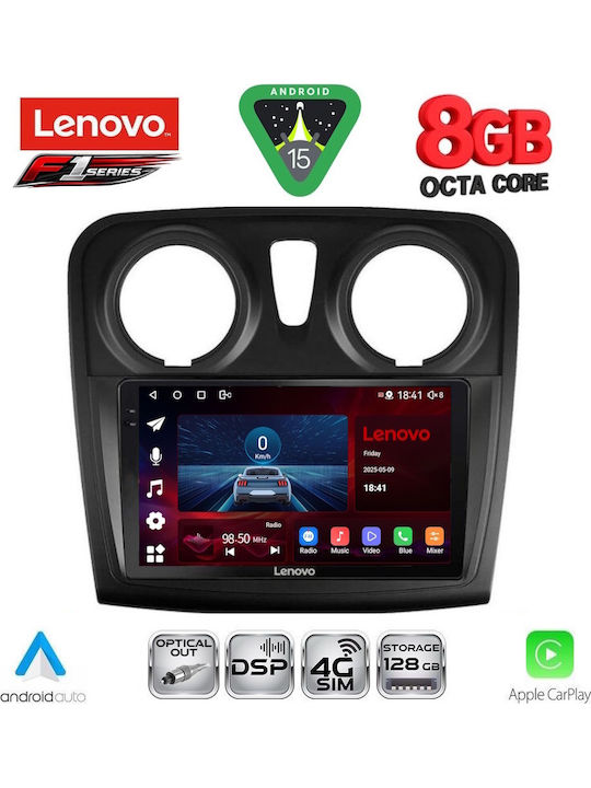 Lenovo Car Audio System for Dacia Logan / Sandero 2012-2019 (Bluetooth/USB/WiFi/GPS/Apple-Carplay/Android-Auto) with Touch Screen 9"