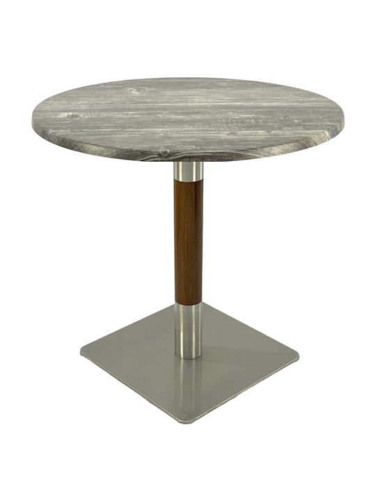 Masă Bar pentru Spații Mici Exterioare Din Lemn cu Ramă Metalică Verde 70x70x74 cm