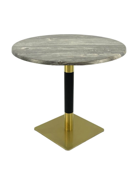 Masă Bar Pentru Spații Mici Exterioare Din Lemn Cu Ramă Metalică Verde 80x80x74cm