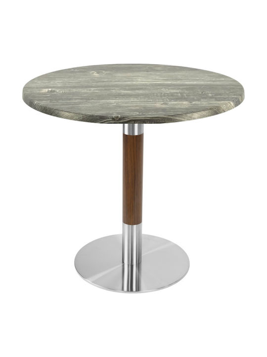 Masă Bar pentru Spații Mici Exterioare Din Lemn cu Ramă Metalică Verde 70x70x74cm