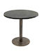 Masă Bar Pentru Spații Mici Exterioare Din Lemn Cu Ramă Metalică Vintage Bronz 70x70x74cm