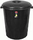 Raki Plastic Waste Bin 50lt Black
