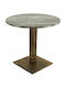 Masă Bar pentru Spații Mici Exterioare Din Lemn cu Ramă Metalică Vintage Bronz Antic 70x70x74 cm