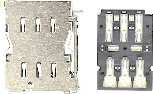 Cititor Card SIM Clappio Compatibil Galaxy S22 S22+ S22 Ultra Slot Nano SIM Argintiu