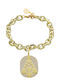 Oxette Women's Bracelet Chain made of Steel Gold Plated with Zircon
