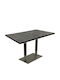 Garten- und Terrassentisch Zusammenklappbar Holz mit Metallrahmen Silber 120x70x74cm
