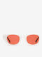 Projekt Produkt Men's Sunglasses with White Plastic Frame and Orange Lens 476356