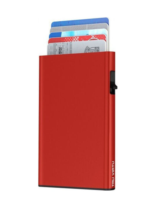 Tru Virtu Men's Wallet Cards with RFID Red