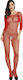 Open Crotch Mesh Pantyhose Sexy Bodystocking Red