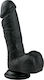 APH Glass Dildo with Balls and Suction Cup Black 15cm