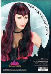 Vampire Hair Μακριά Μαύρη Περούκα Ροζ Ανταύγειες