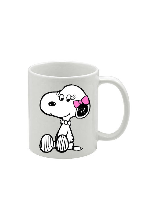 Weiße Tasse Snoopy
