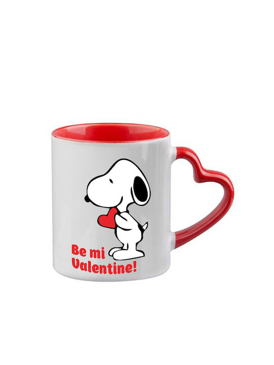 Snoopy Tasse Rote Griff Innenseite
