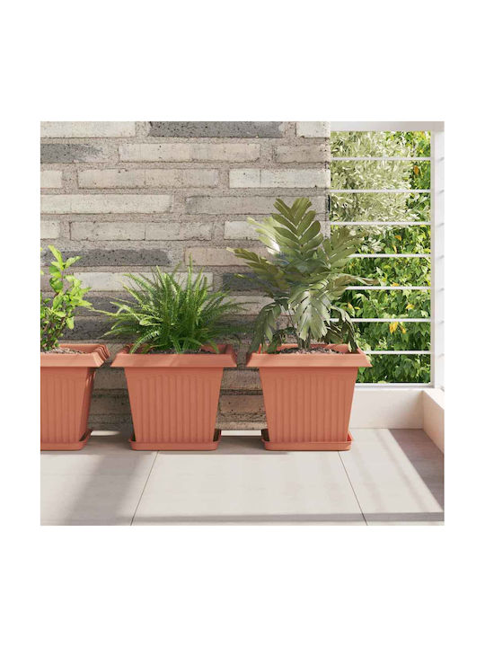 vidaXL Set 6 Pots Plastic Light Terracotta