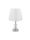 Keskor Metal Table Lamp for Socket E27 with White Shade and Silver Base