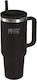 Must Team Glass Thermos Stainless Steel 1.2lt Black with Straw