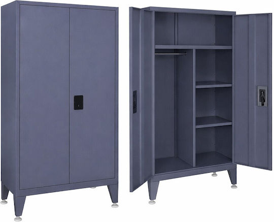 Doppelflügeliger Metallischer Galvanisierter Außenschrank mit Verriegelungsfunktion 90x45x190cm