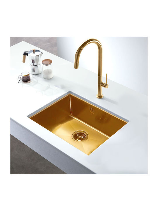 Apell Undermount Sink Inox Satin W54xD44cm Gold