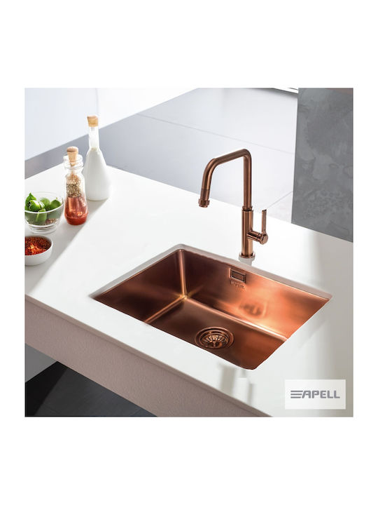 Apell Υποκαθήμενος Νεροχύτης Inox Σατινέ Μ54xΠ44cm Μπρούτζινος