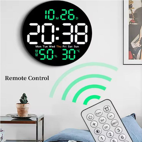 Wanduhr Digital Grün