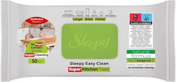 Sleepy Easy Clean Πετσετες Καθαρισμου Επιφανειες Ερχονται Επαφη Τροφιμα Ελαιο Περγαμοντου 50τεμ
