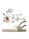 Autocolant Decorativ Perete Bucătărie Mobilier Autoadeziv Pvc Model Cească de Cafea Dimensiune 37 X 23 Cm Original Deals