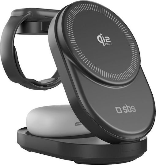 SBS Ασύρματος Φορτιστής Qi2 25W Μαύρος (Qi2.2)