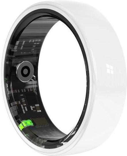 Smart Ring R12 Size 8 Heart Rate Support Blood Oxygen Sleep Monitoring Women's Health White