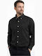 Long-sleeved Cotton Shirt Black