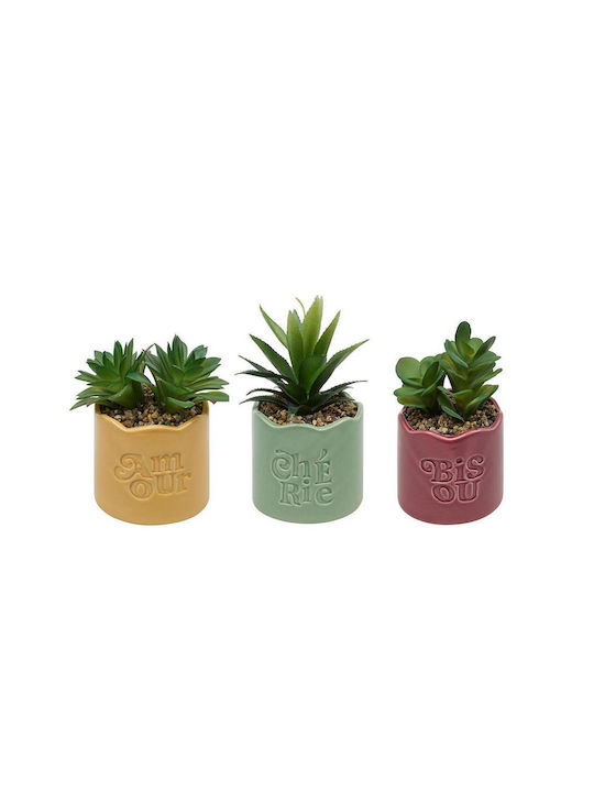 Artificial Plant in Small Pot Succulent Plant 14.5cm 3pcs (Various Designs) Atmosphera