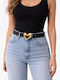 Leder Damen Gürtel Schwarz