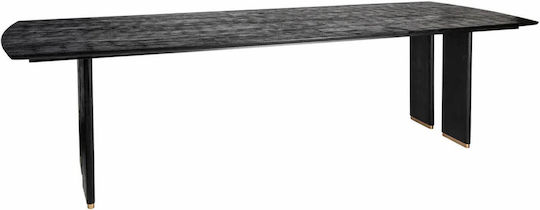 Tisch Speisesaal aus Massivholz & Metall Schwarz 200x100x77cm