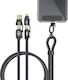 Linq 4-in-1 USB 5A USB-C 240W Lightning Fast Charging Anti-Knot Neck Strap Black