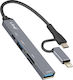 Linq USB-C Lightning OTG USB-Hub 1x USB-C Anschluss + 2x USB + SD TF Karte Schwarze