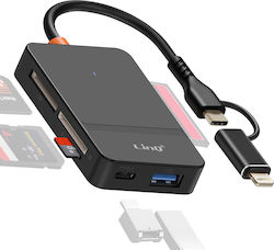 Linq USB-C + Lightning Multiport USB-Hub Vielseitiger Otg Kartenleser Schwarz Linq USB-C + Lightning Multiport USB-Hub Vielseitiger Otg Kartenleser Schwarz