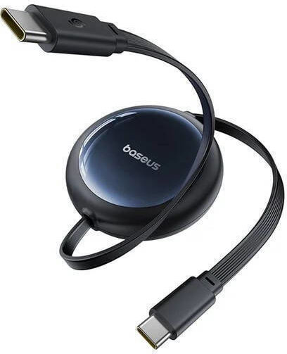 Baseus Nomos Power Data Cable Retractable Usb Type-c To Usb Type-c 100w 1.5m Black