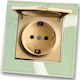 Lineme Single Walled Power Socket with Gold Lid